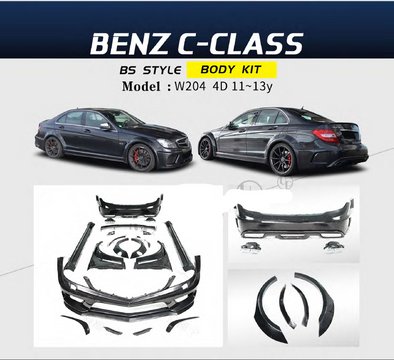 BS style Body kit for Mercedes Benz C-class W204 2011 - 2013 Sedan