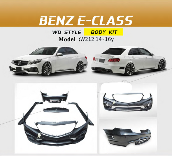 WD style Body kit for Mercedes Benz E-class W212 14-16  Set include:   Front bumper Side skirts Rear bumper
