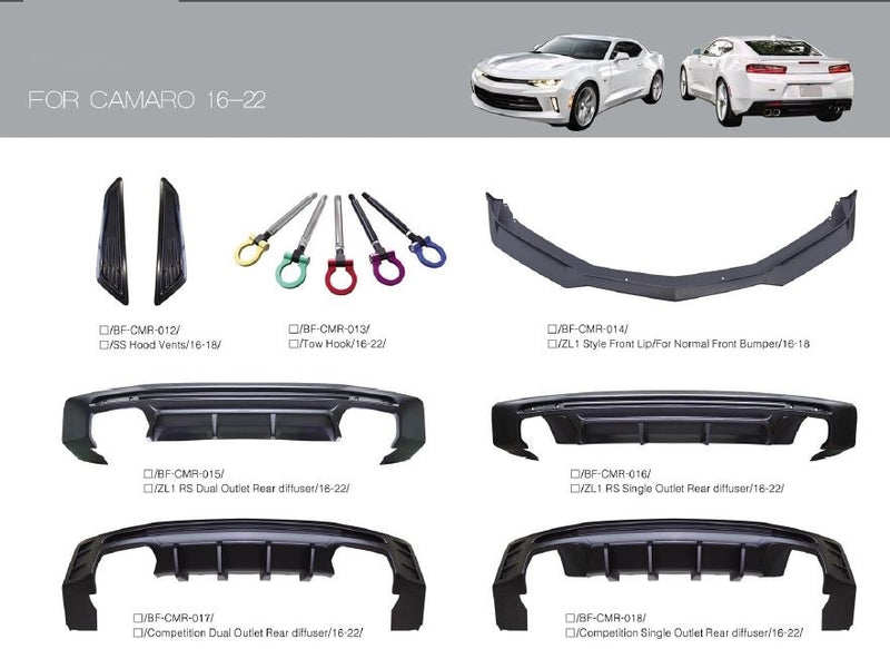 REPLACEMENT PARTS for CHEVROLET CAMARO 2016+