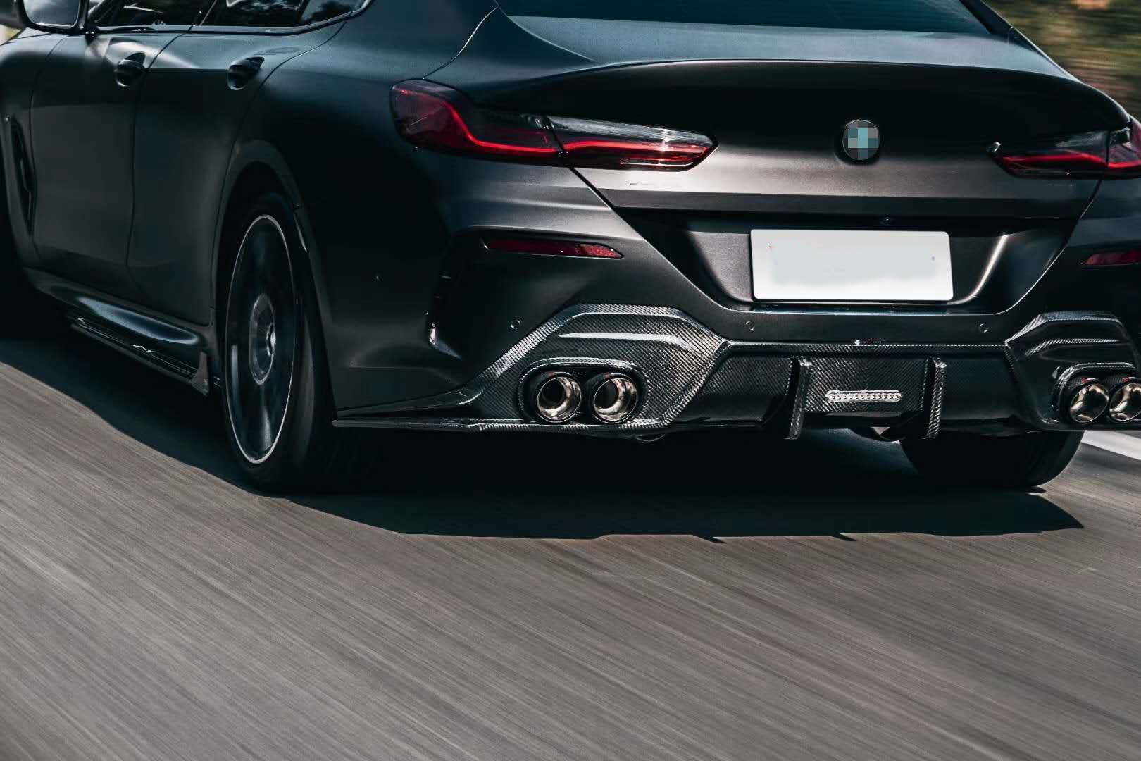 CARBON BODY KIT for BMW 8 SERIES G16 2018+&nbsp;

Set includes:

Front Lip
Front Bumper Canards
Side Skirts
Rear Diffuser

Material: Carbon

NOTE: Professional installation is required