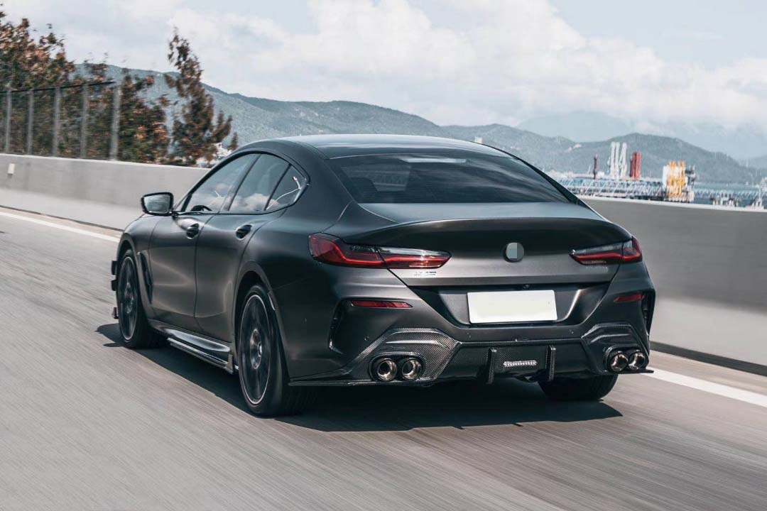 CARBON BODY KIT for BMW 8 SERIES G16 2018+&nbsp;

Set includes:

Front Lip
Front Bumper Canards
Side Skirts
Rear Diffuser

Material: Carbon

NOTE: Professional installation is required