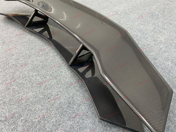 Carbon Fiber Rear Wing Spoiler For Lamborghini Aventador LP700 2011-2015  Set include:  Rear Wing Spoiler Brackets  Base of Spoiler Material: Real Carbon Fiber  NOTE: Professional installation is required