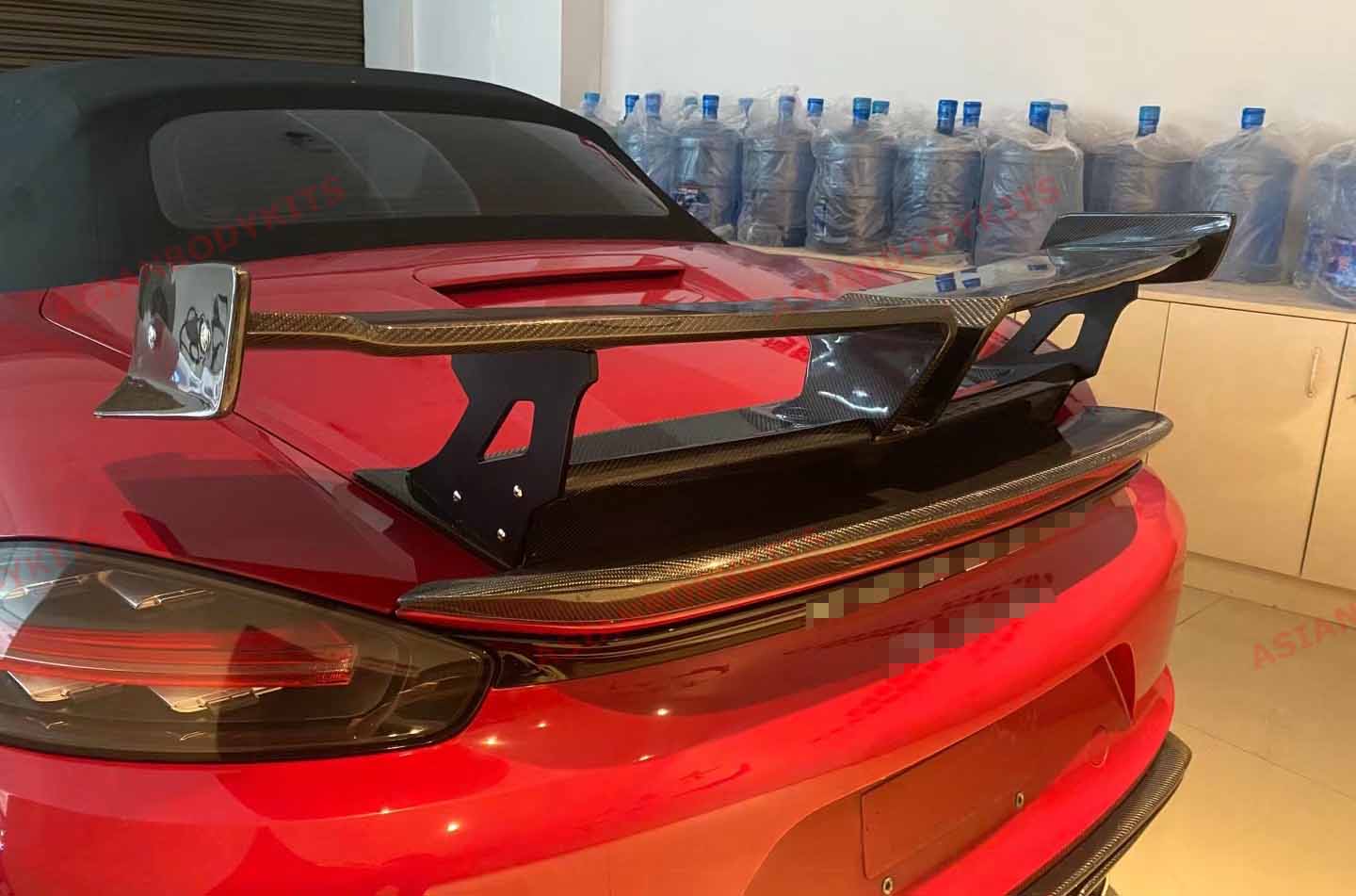 Boxster Rear Wing CARBON FIBER REAR WING SPOILER for PORSCHE 718 BOXSTER 982 2016 ...