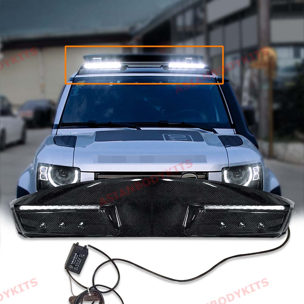 CARBON ROOF SPOILER and LIGHT BAR LED for LAND ROVER DEFENDER L663 2020+