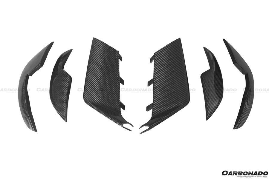 CARBONADO CF8362BS.CA CF8362BS.CRD 2013-2018 Audi RS6 Avant BS Style Carbon Fiber Front Bumper Canards Carbonado 2013-2018 Audi RS6 Avant BS Style Carbon Fiber Front Bumper Canards
