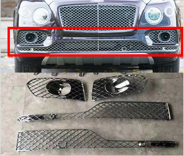 CHROME SIDE MESH LOWER MESH for FRONT BUMPER of BENTLEY BENTAYGA 2015 - 2020