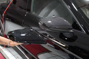 Carbon Fiber Side Mirror Cover for Porsche Taycan  Set include:   Mirror cover Material: Dry carbon fiber  Production time: 14 days