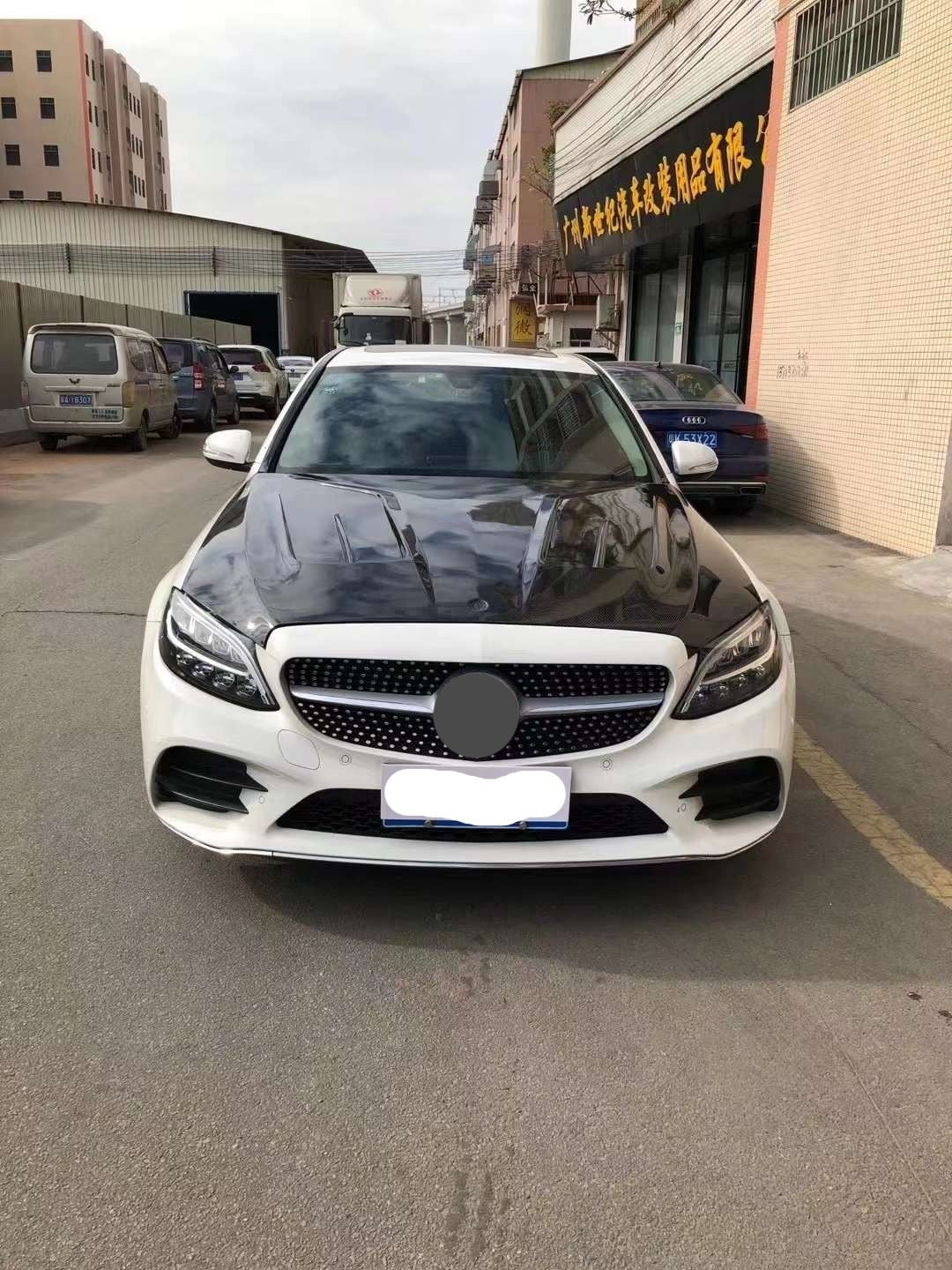 Carbon Fiber Transparent Body kit for  W205 C-class sedan coupe 2 door 4 doors HOOD BONNET