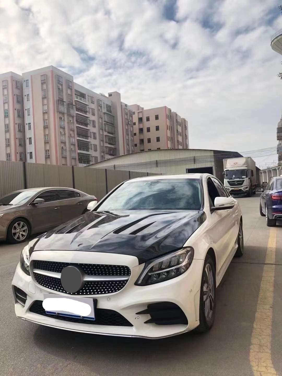 Carbon Fiber Transparent Body kit for  W205 C-class sedan coupe 2 door 4 doors HOOD BONNET