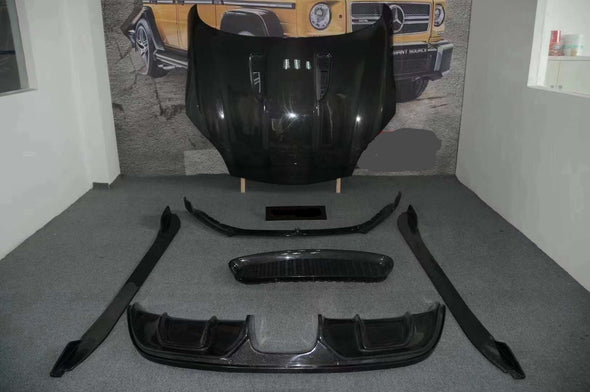 Carbon Body Kit For Jaguar F-Type 2013-2017  Set include:  Front Lip Side Skirts Hood/Bonnet Rear Diffuser Material: Carbon  Note: Professional installation is required.