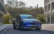 Forza Carbon Body Kit Design for Tesla Model Y  Set includes:  Front lip Side skirts  Rear diffuser Rear spoiler