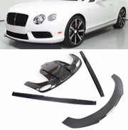 CARBON FIBER BODY KIT FOR BENTLEY CONTINENTAL GT V8 W12 2011-2015

Set includes:
Carbon Front lip
Carbon Side skirts addon
Carbon Rear diffuser.&nbsp;

Material:&nbsp;&nbsp;Carbon Fiber.&nbsp;

Note: Professional installation is required. Cutting of rear bumper light bracket is required. Sometimes need cut new diffuser locally to clear the rear suspension. Carbon rear diffuser available in two types: for V8 and W12 engines. Please specify your engine type when placing an order.