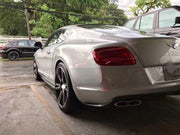 CARBON FIBER BODY KIT FOR BENTLEY CONTINENTAL GT V8 W12 2011-2015

Set includes:
Carbon Front lip
Carbon Side skirts addon
Carbon Rear diffuser.&nbsp;

Material:&nbsp;&nbsp;Carbon Fiber.&nbsp;

Note: Professional installation is required. Cutting of rear bumper light bracket is required. Sometimes need cut new diffuser locally to clear the rear suspension. Carbon rear diffuser available in two types: for V8 and W12 engines. Please specify your engine type when placing an order.