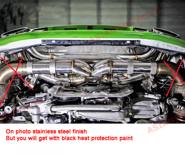 Catback exhaust system for PORSCHE 911 992 CARRERA  CARRERA S BLACK COATING