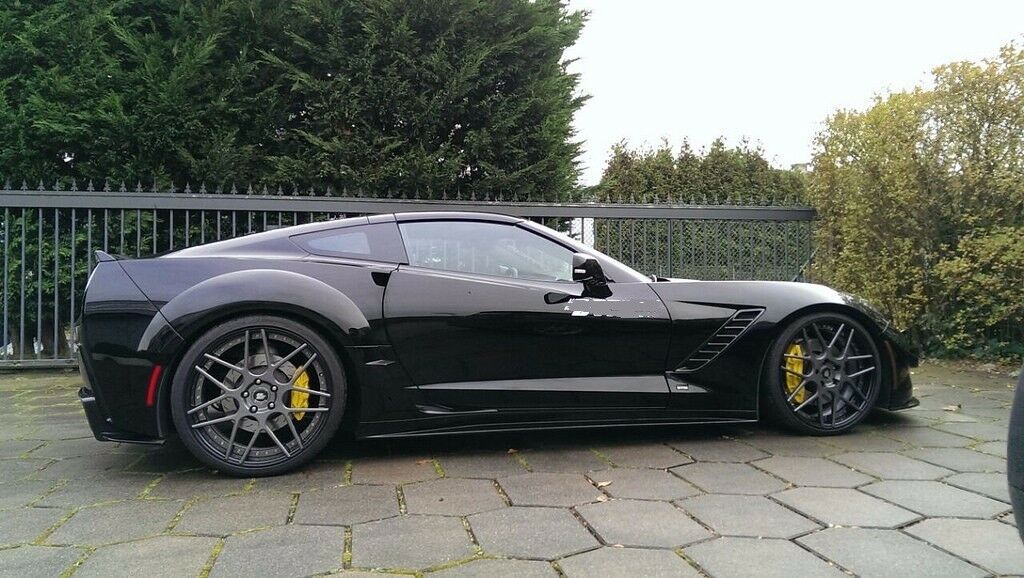 WIDE BODY KIT for CHEVROLET CORVETTE C7 STINGRAY 2017 - 2019   Set includes:  Front Bumper Front Canards Front Fenders Side Skirts Rear Fender Flares Rear Diffuser