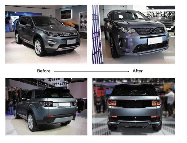 CONVERSION BODY KIT for LAND ROVER DISCOVERY SPORT L550 2014 - 2019 UPGRADE to 2020 FACELIFT


Set includes:

Front Bumper Assembly
Front Grille
Side Skirts
Fender Flares

Rear Bumper
Rear Diffuser
Rear Led Lights
Exhaust tips

Material: Plastic

CONTACT US FOR PRICING

* Please let us know which shipping option you prefer.

* Each part can be sent separately. If you need, please contact us.