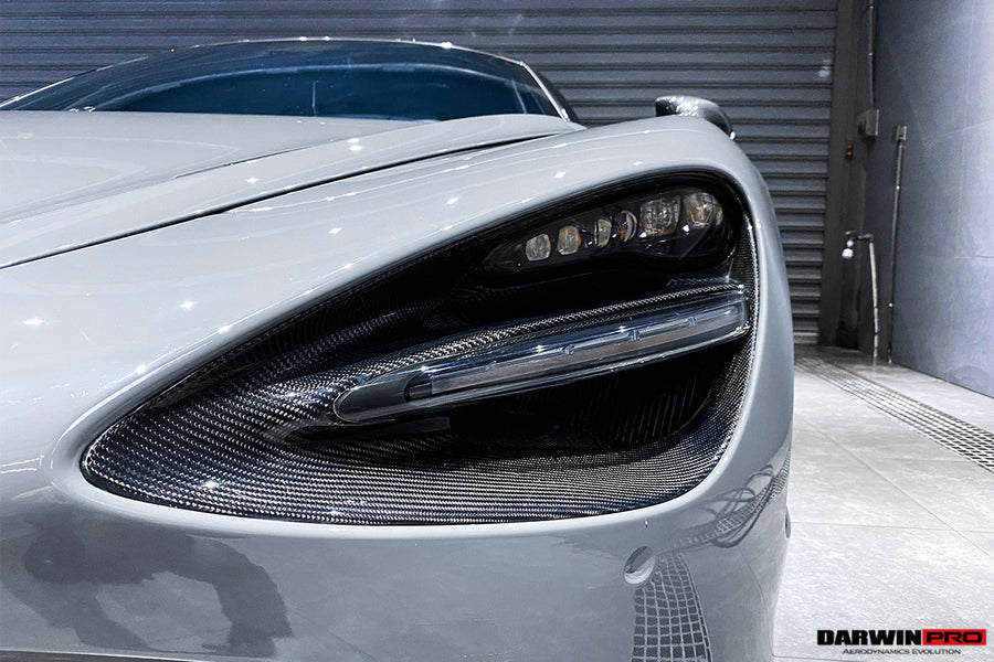 2017-2020 McLaren 720s Dry Carbon Fiber Headlight Inserts Tim Replacement
