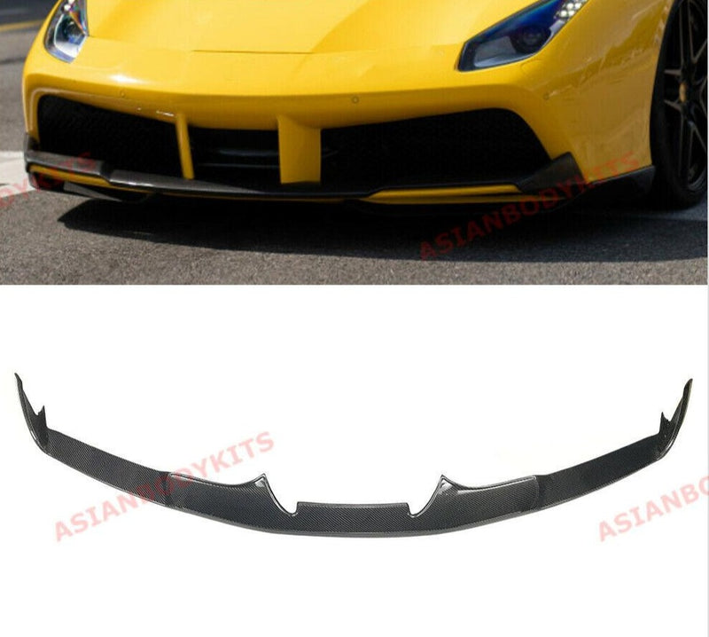 DRY CARBON FIBER FRONT LIP for FERRARI 488 GTB SPIDER 2015 - 2020