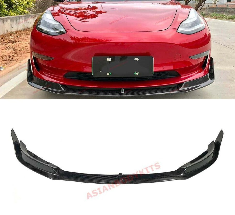 DRY CARBON FIBER FRONT LIP VRS for TESLA Model 3 2016+