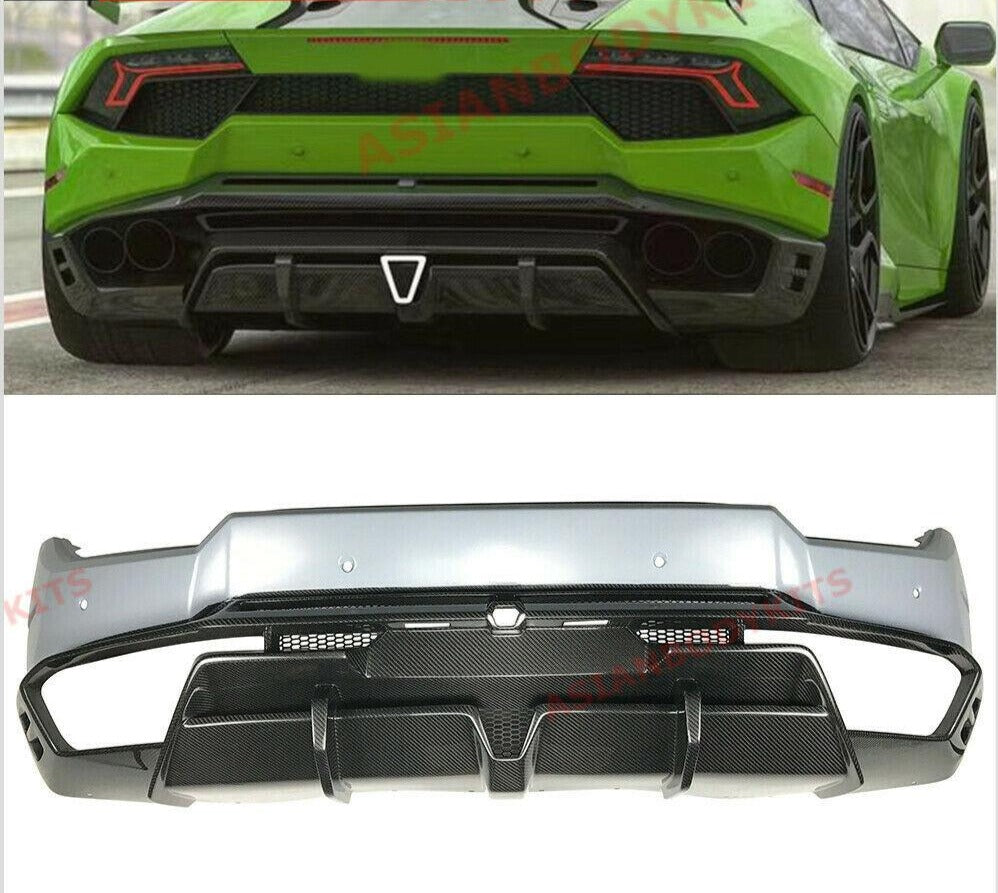 DRY CARBON FIBER REAR BUMPER for LAMBORGHINI HURACAN LP 580 2017 - 2020