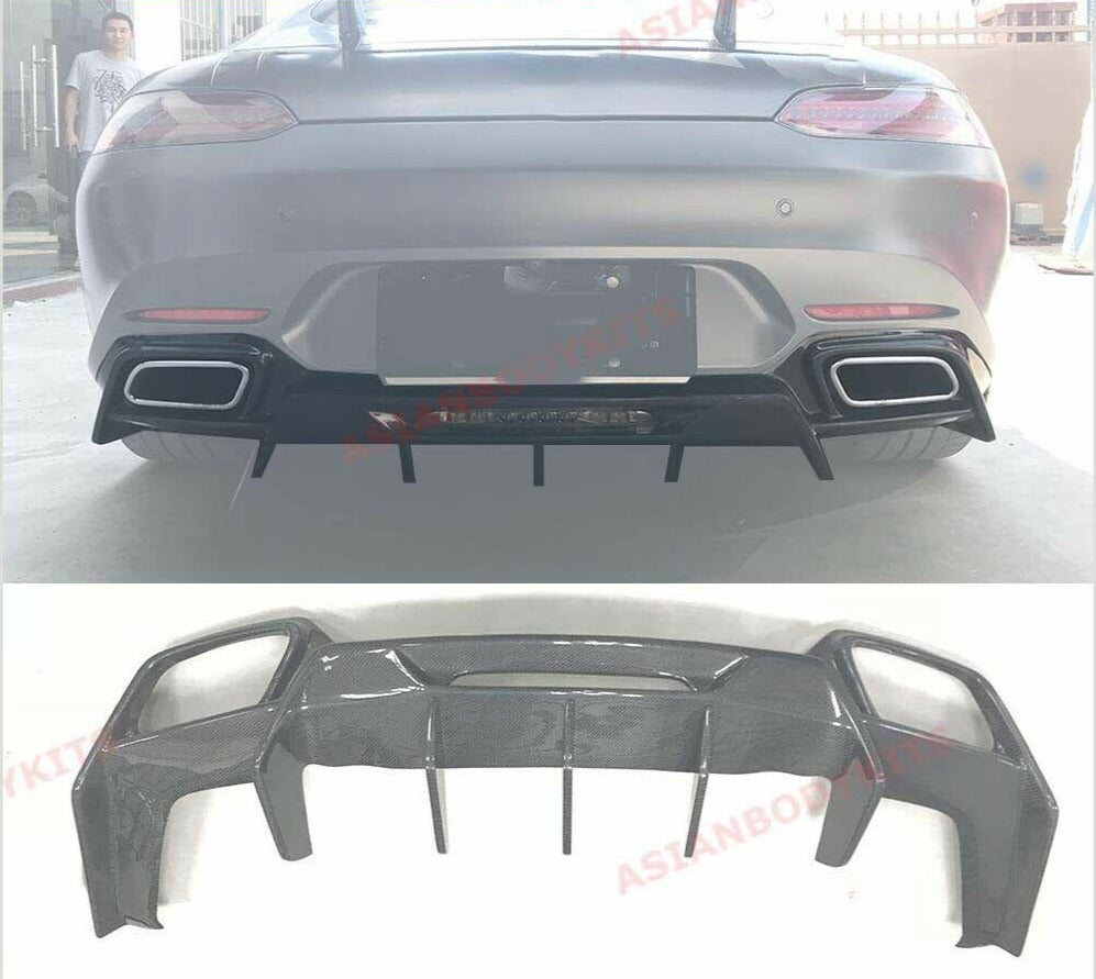 DRY CARBON FIBER REAR DIFFUSER for MERCEDES BENZ AMG GT S C190 R190