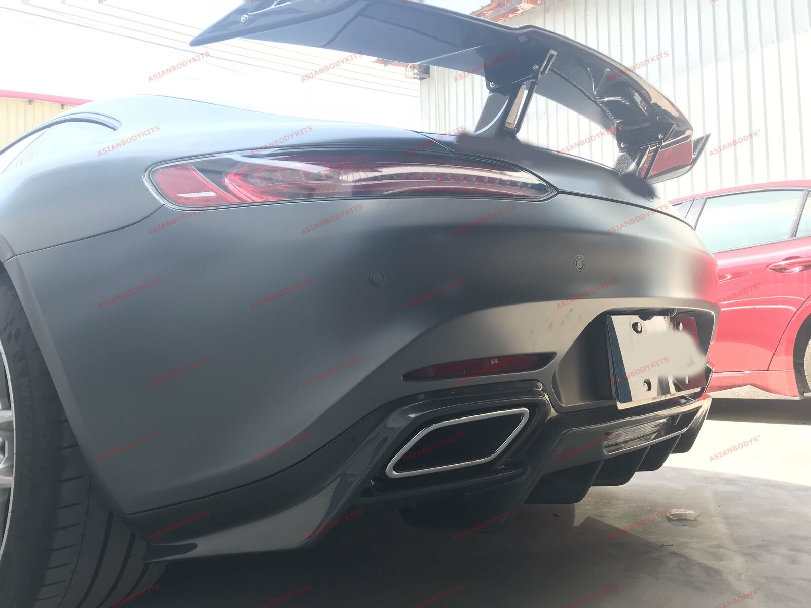 DRY CARBON FIBER REAR DIFFUSER for MERCEDES BENZ AMG GT S C190 R190 2015 - 2018