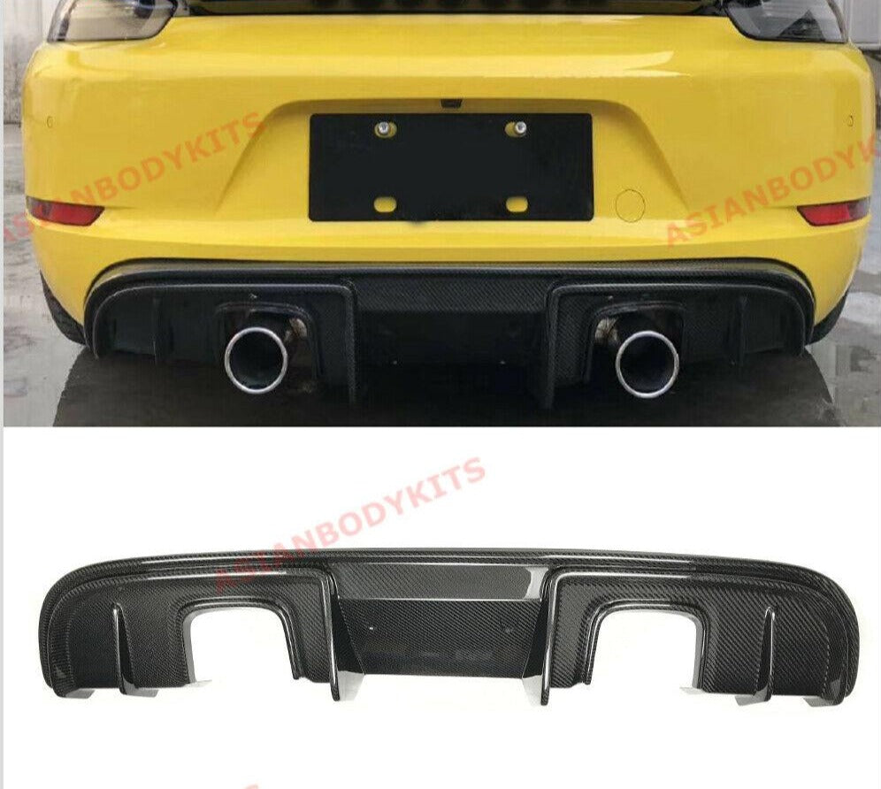 DRY CARBON FIBER REAR DIFFUSER for PORSCHE 718 982 CAYMAN BOXSTER 2016 ...