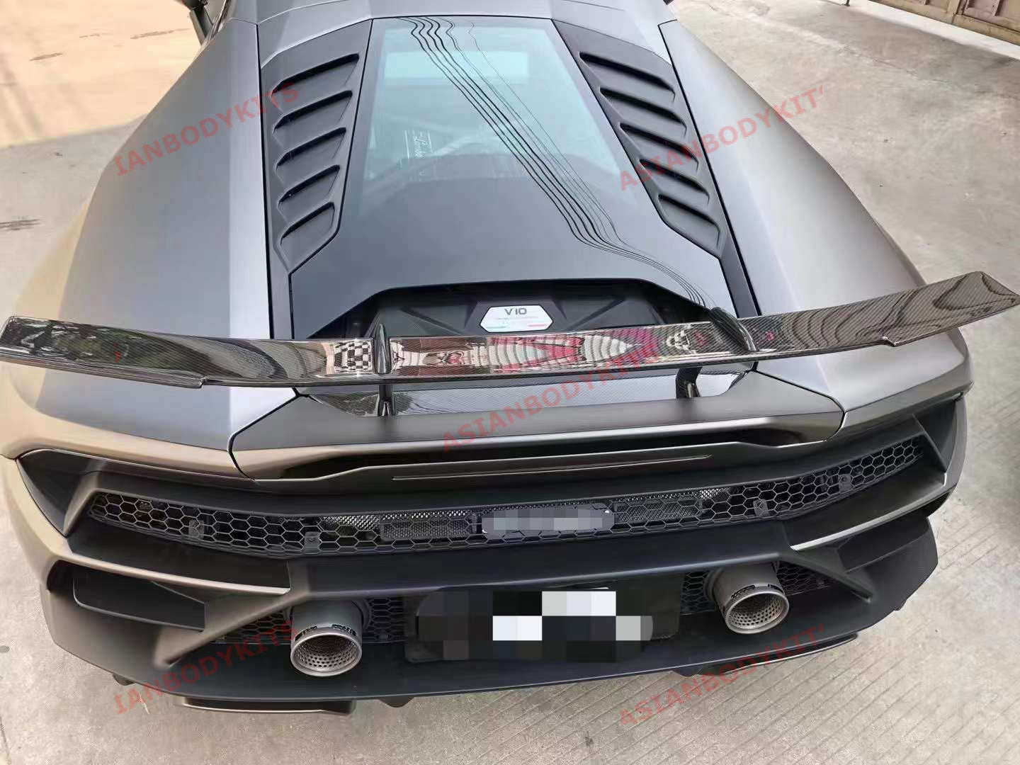 DRY CARBON FIBER REAR SPOILER WING for LAMBORGHINI HURACAN EVO COUPE SPYDER 19+