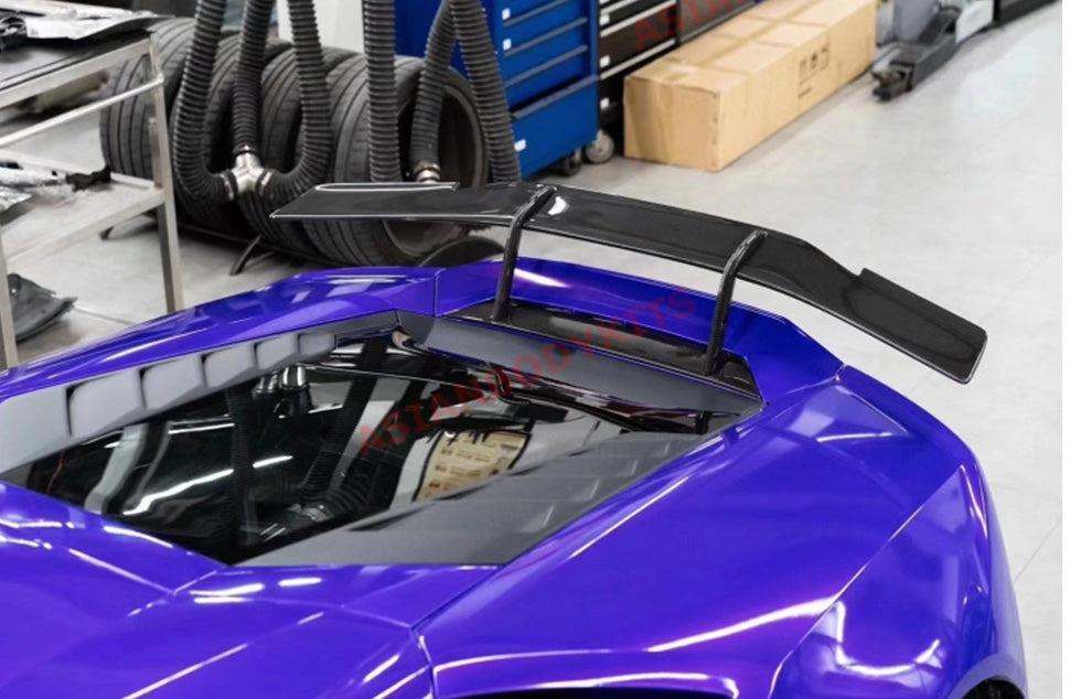 DRY CARBON FIBER REAR SPOILER WING for LAMBORGHINI HURACAN EVO COUPE SPYDER 19+