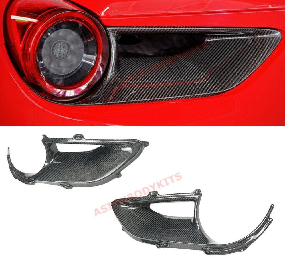 DRY CARBON FIBER REAR TAIL LIGHT COVERS for FERRARI 488 