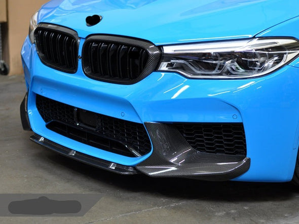 Dry Carbon Center Front Lip For BMW M5 F90 2017-2020  Set Include:  Center Front Lip Material: Dry Carbon  NOTE: Professional installation is required.