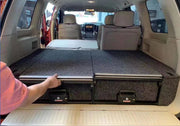 Deployable Slide Drawer Systems For Land Cruiser 200 LC200easily accessible storage space in your car. Designed solidly for tough for both on and off-road travel.  Measurements: Fixed 1000*530*275mm / Roller 1000*530*275/150mm  Which drawers are best for me?  We have a turnkey solution and you are able to modify the whole drawers system with:  - Sink faucet  - Kitchen   - Barrier  - Slide floor  - Table Board / Cutting board  - Fridge 