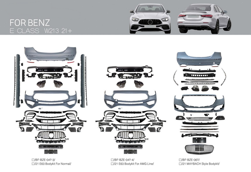 CONVERSION BODY KIT for MERCEDES-BENZ E-CLASS W213 2021+ UPGRADE to E63 FACELIFT