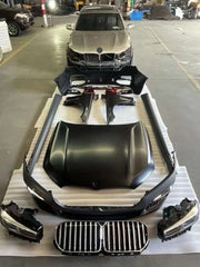 CONVERSION BODY KIT FOR BMW 7 SERIES G12 2016 - 2019 UPGRADE to BMW 7 SERIES G12 FACELIFT 2020 - 2022

Set includes:

Front Bumper Assembly

Hood / Bonnet
Front Fenders
Front Grille
Headlights
Side Skirts
Rear Bumper Assembly
Tail Lights
Rear Diffuser with Exhaust tips

Material: Fiberglass

Note: Professional installation is required. Headlights fit only if you have led headlights, not laser