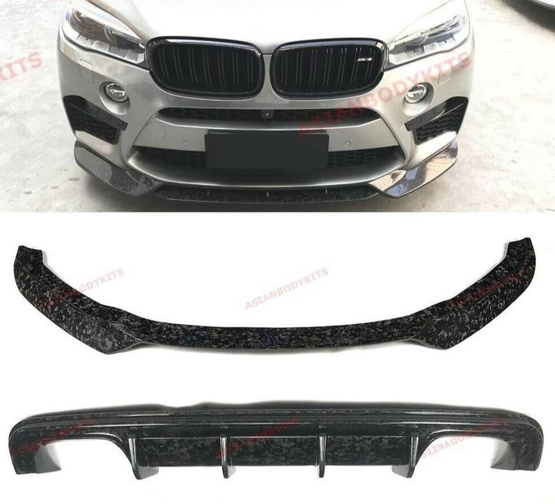 DRY CARBON FIBER FRONT LIP REAR DIFFUSER for BMW X5M F85 X6M F86 2015 - 2019