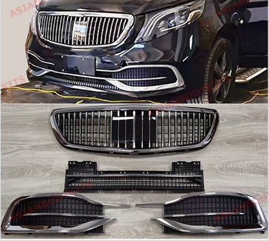 FRONT GRILLE and FRONT BUMPER MESH for MERCEDES BENZ V CLASS W447 2020+ MAYBACH