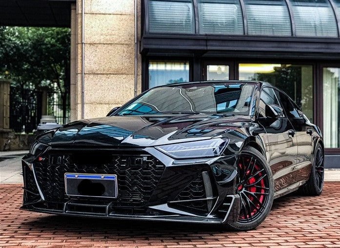 DRY CARBON FRONT LIP for AUDI A7 C8 4K8 2018 - 2023  Set includes:  Front Lip