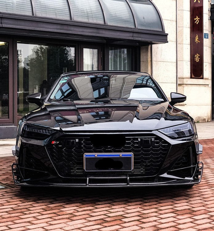 DRY CARBON FRONT LIP for AUDI A7 C8 4K8 2018 - 2023  Set includes:  Front Lip