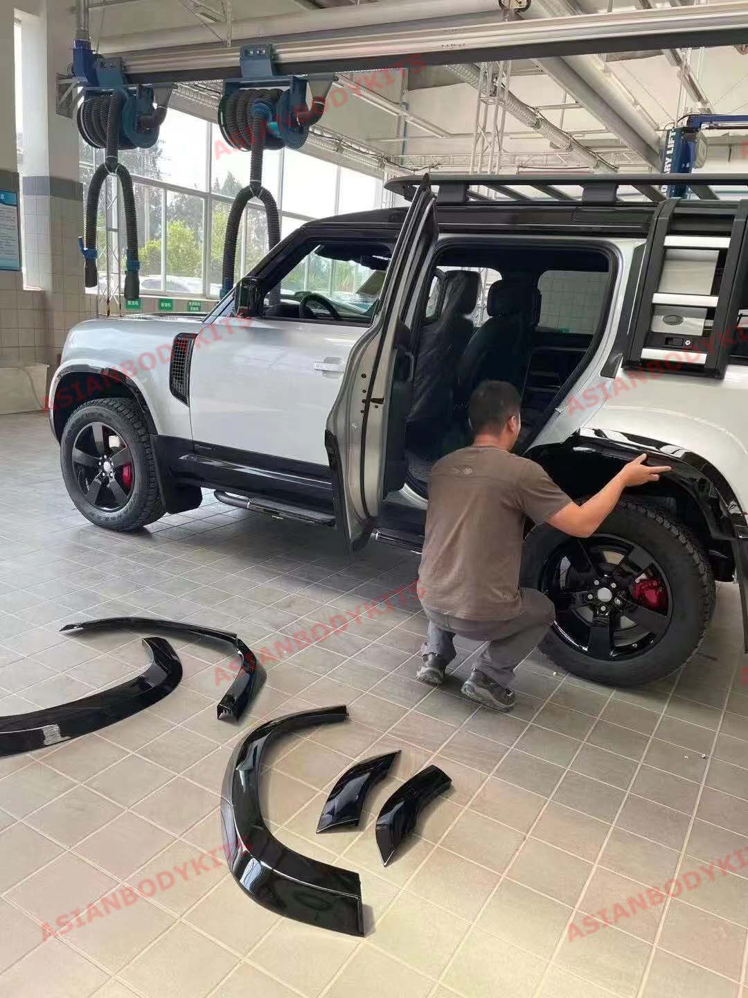 Range Rover Over Fender FRONT REAR WIDE FENDER FLARES for LAND ROVER DEFENDER 110 L663 2020 ...