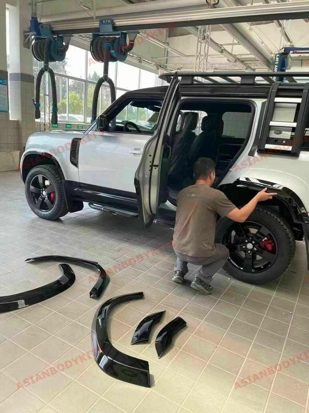  FRONT REAR WIDE FENDER FLARES for LAND ROVER DEFENDER 110 L663 2020+ (GLOSS BLACK)