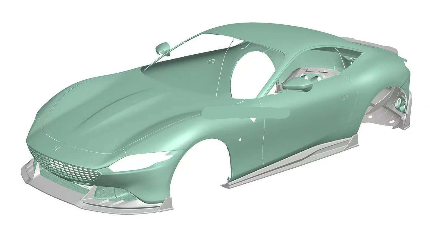 FORZA CARBON AERO KIT for FERRARI ROMA  Set includes:  Front Lip Side skirts Rear Diffuser Rear Spoiler