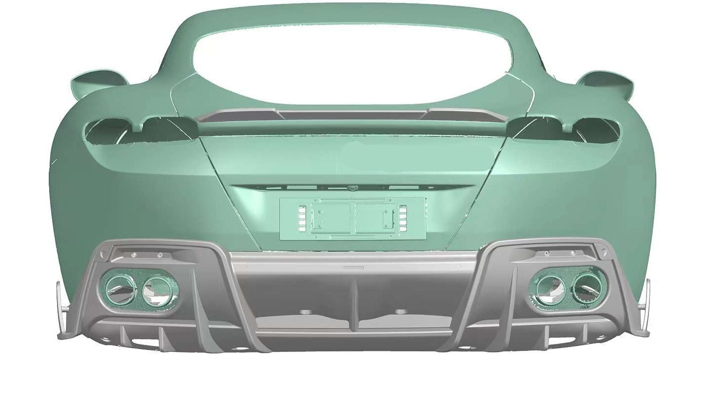 FORZA CARBON AERO KIT for FERRARI ROMA  Set includes:  Front Lip Side skirts Rear Diffuser Rear Spoiler