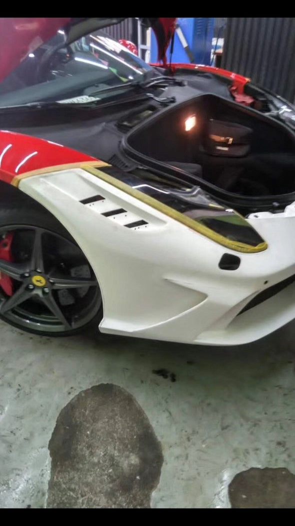 Front Bumper and Hood for Ferrari F458 DMS style for Italia Spider 10-14
