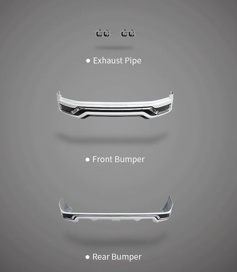 BODY KIT FOR TOYOTA LAND CRUISER 200 LC 200 2008-2015

Set includes:

Front bumper
Rear bumper
Exhaust tips

Material: PP+ABS

Note: Each part of this kit can be sent separately. Please contact us if you need a specific part.
