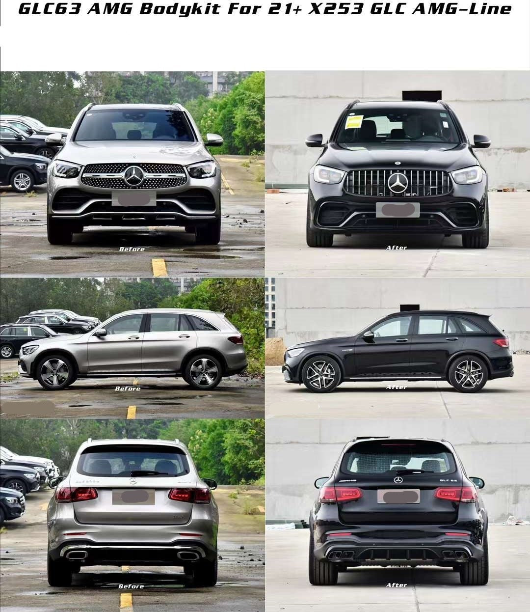 Glc Body Kit GLC 63 AMG BODY KIT for GLC X253 | C253 2020 - 2022 – Forza Performance ...