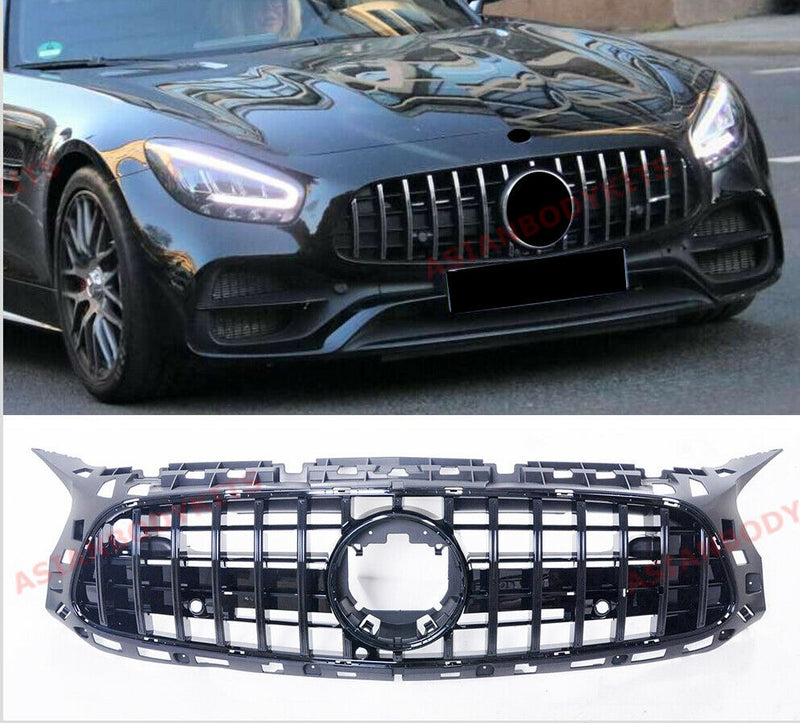 GLOSS BLACK FRONT GRILLE for MERCEDES BENZ AMG GT COUPE C190 R190 2014+