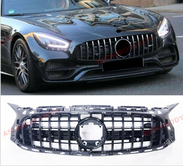 GLOSS BLACK FRONT GRILLE for MERCEDES BENZ AMG GT COUPE C190 R190 2018 - 2020