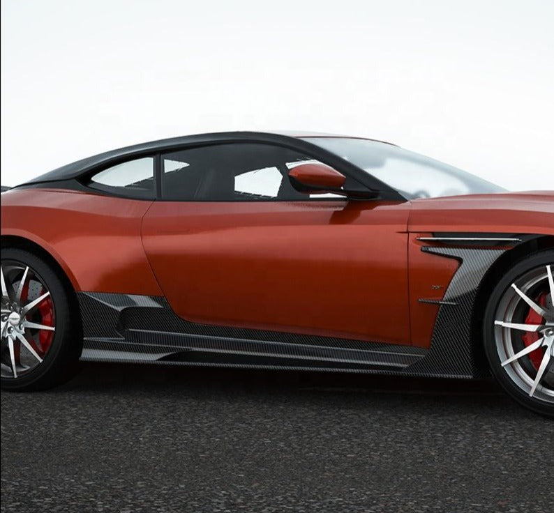 Forza Dry Carbon Side Skirts For Aston Martin DB 11  Set include:  Side Skirts Material: Dry Carbon  Note: Professional installation is required