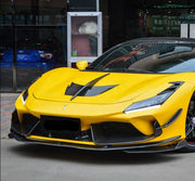 Forza Dry Carbon Front Bumper Air Inlet Trims For Ferrari F8  Set include:   Air Inlet Trims Material: Dry Carbon