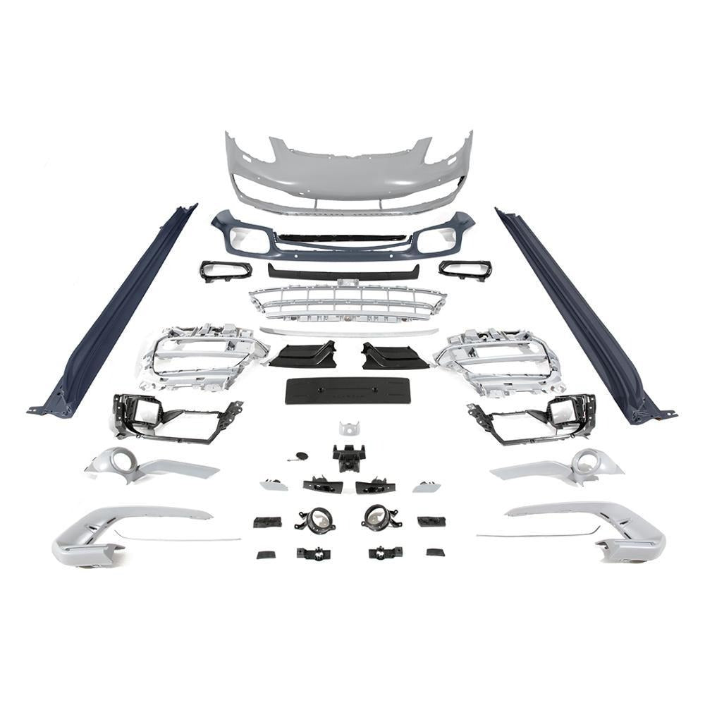 BODY KIT for PORSCHE PANAMERA 971 2017 - 2024

Set includes:

Front Bumper Assembly
Side Skirts
Rear Diffuser

Material: Plastic

NOTE: Professional installation is required. Factory LED DRL must be reused
